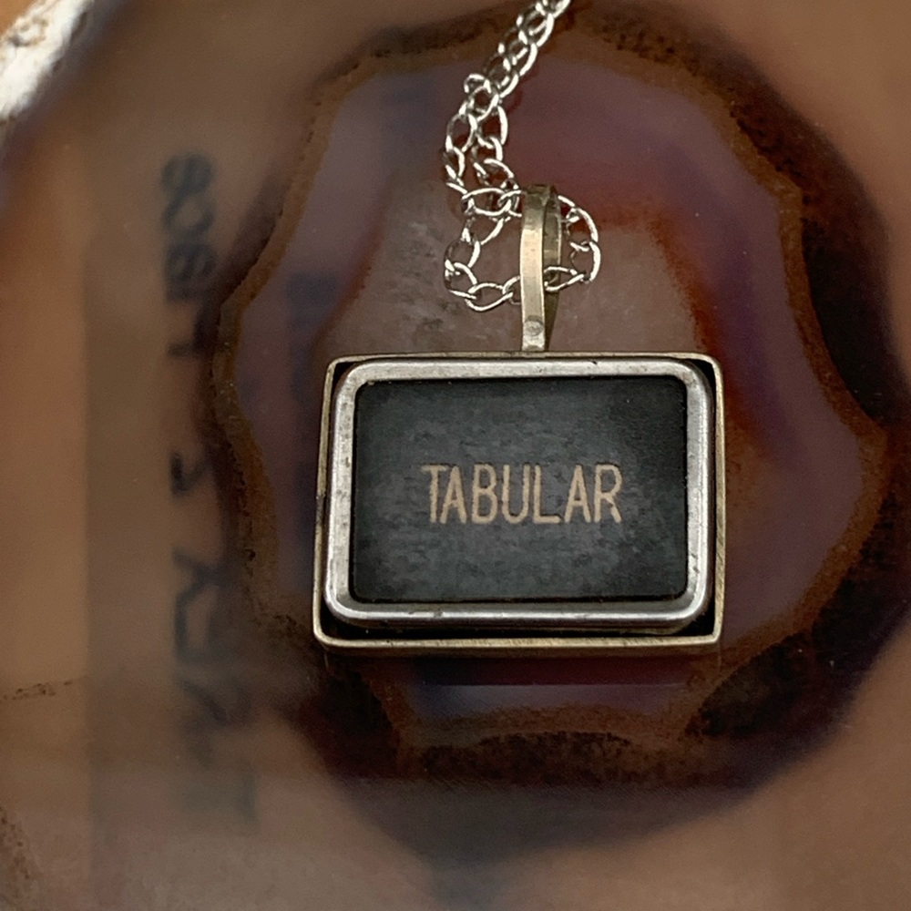 Silver And Black Tabular Typewriter Key Pendant N… - image 2